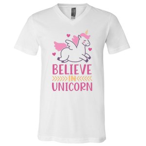 Believe In Unicorn V-Neck T-Shirt