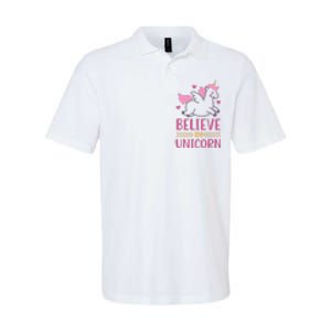 Believe In Unicorn Softstyle Adult Sport Polo