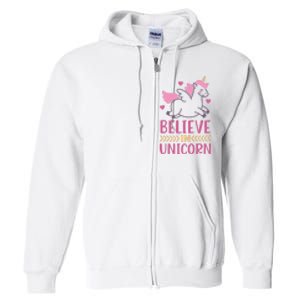 Believe In Unicorn Full Zip Hoodie