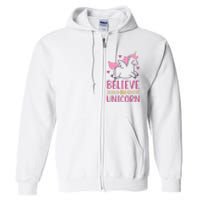 Believe In Unicorn Full Zip Hoodie