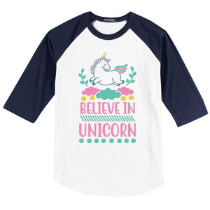 Believe In Unicorn Baseball Sleeve Shirt