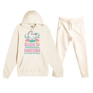 Believe In Unicorn Premium Hooded Sweatsuit Set