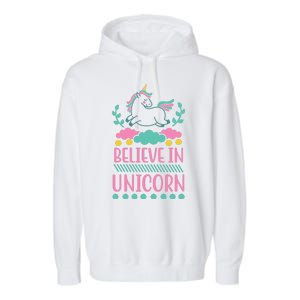 Believe In Unicorn Garment-Dyed Fleece Hoodie