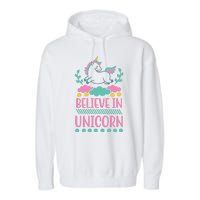 Believe In Unicorn Garment-Dyed Fleece Hoodie