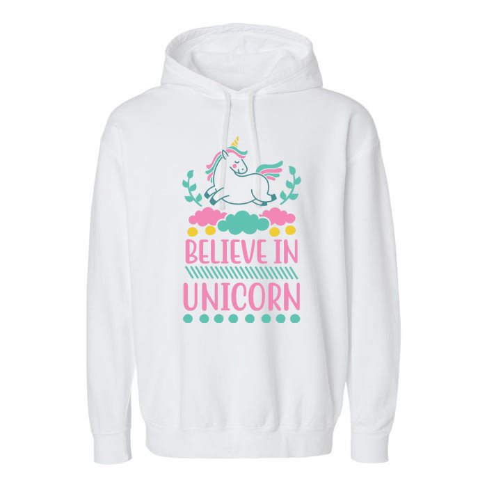 Believe In Unicorn Garment-Dyed Fleece Hoodie