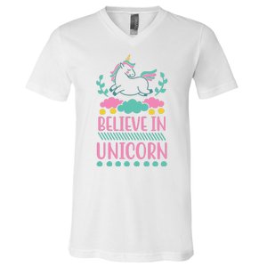 Believe In Unicorn V-Neck T-Shirt