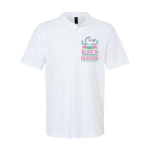 Believe In Unicorn Softstyle Adult Sport Polo