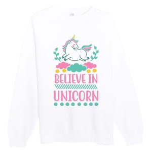 Believe In Unicorn Premium Crewneck Sweatshirt