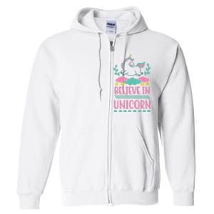 Believe In Unicorn Full Zip Hoodie