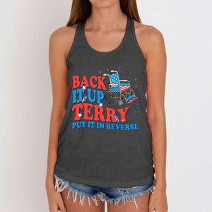 Back It Up Terry Put It In Reverse 4th Of July Fireworks Women's Knotted Racerback Tank