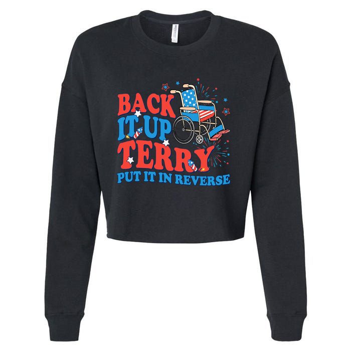 Back It Up Terry Put It In Reverse 4th Of July Fireworks Cropped Pullover Crew