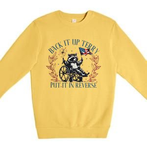 Back It Up Terry Retro 4th Of July Premium Crewneck Sweatshirt