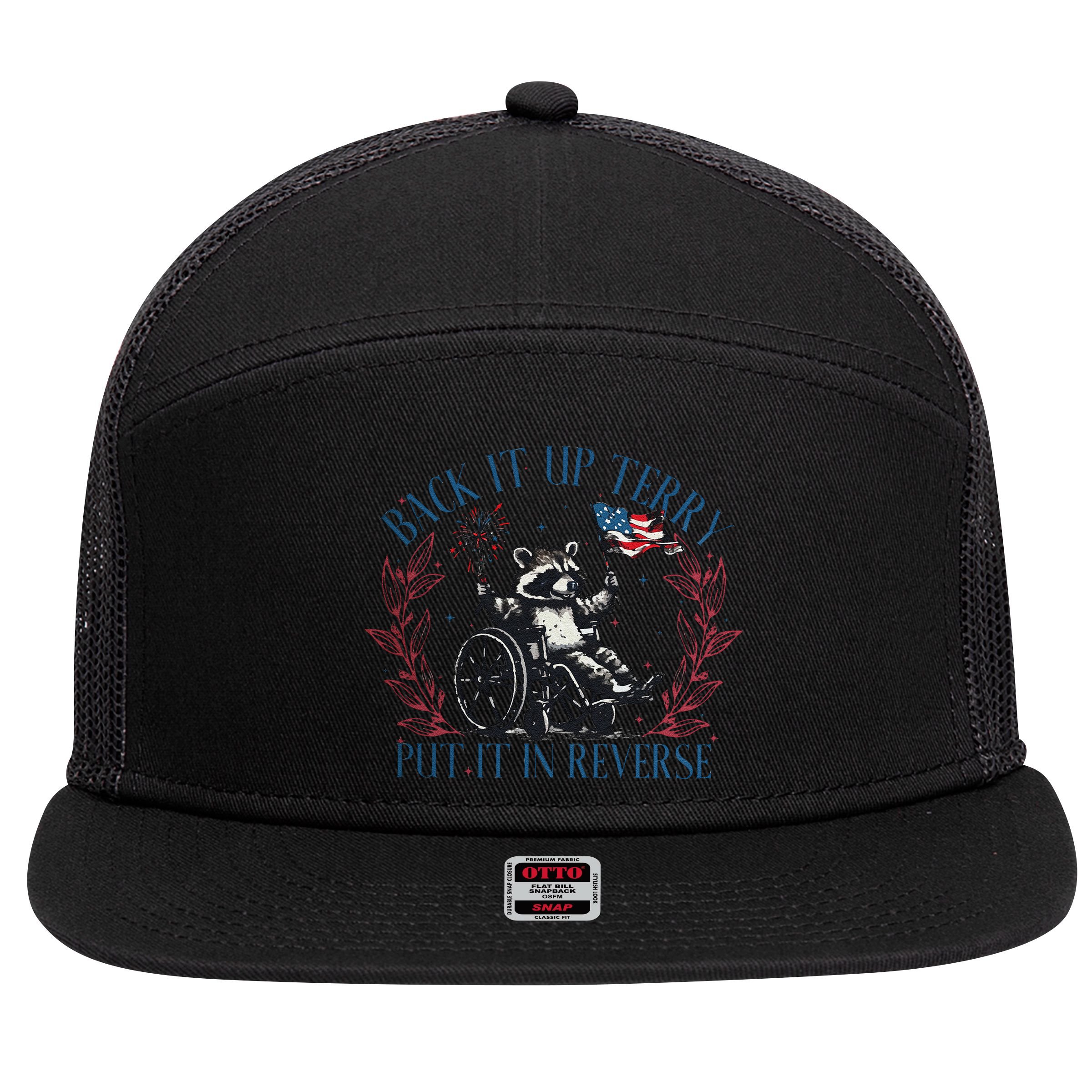 Back It Up Terry Retro 4th Of July 7 Panel Mesh Trucker Snapback Hat