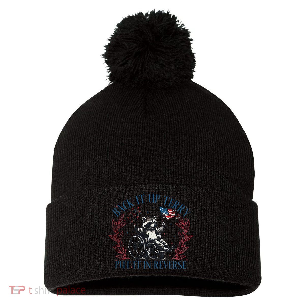 Back It Up Terry Retro 4th Of July Pom Pom 12in Knit Beanie