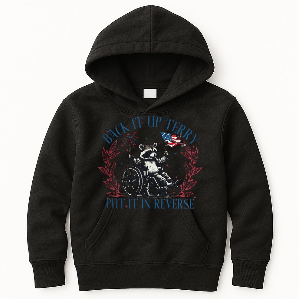 Back It Up Terry Retro 4th Of July Kids Hoodie