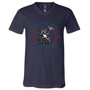 Back It Up Terry Retro 4th Of July V-Neck T-Shirt