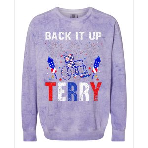 back it up terry 4th of july firework american flag Colorblast Crewneck Sweatshirt