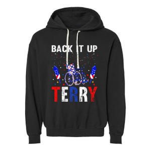 back it up terry 4th of july firework american flag Garment-Dyed Fleece Hoodie