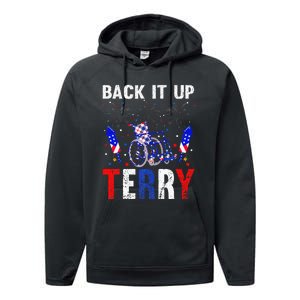 back it up terry 4th of july firework american flag Performance Fleece Hoodie