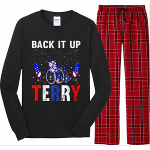 back it up terry 4th of july firework american flag Long Sleeve Pajama Set