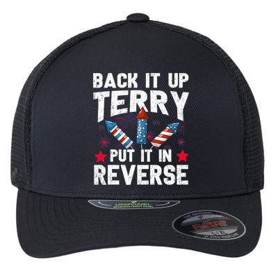 Back It Up Terry Put It In Reverse Firework Flag 4th Of July Flexfit Unipanel Trucker Cap