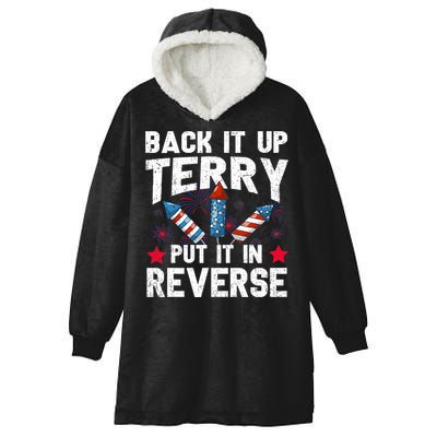 Back It Up Terry Put It In Reverse Firework Flag 4th Of July Hooded Wearable Blanket