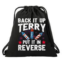 Back It Up Terry Put It In Reverse Firework Flag 4th Of July Drawstring Bag