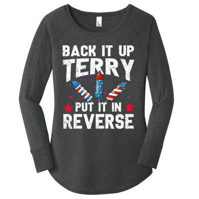 Back It Up Terry Put It In Reverse Firework Flag 4th Of July Women's Perfect Tri Tunic Long Sleeve Shirt