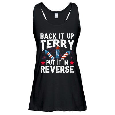 Back It Up Terry Put It In Reverse Firework Flag 4th Of July Ladies Essential Flowy Tank