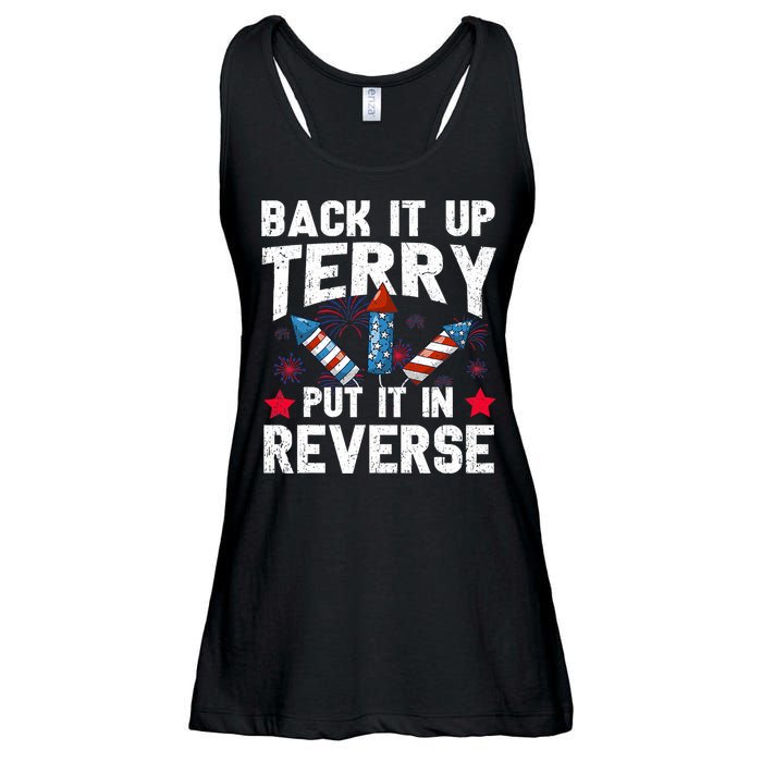 Back It Up Terry Put It In Reverse Firework Flag 4th Of July Ladies Essential Flowy Tank
