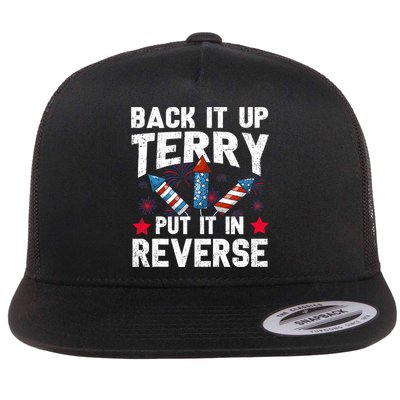Back It Up Terry Put It In Reverse Firework Flag 4th Of July Flatbill Hat