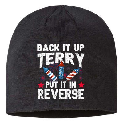 Back It Up Terry Put It In Reverse Firework Flag 4th Of July Sustainable Beanie