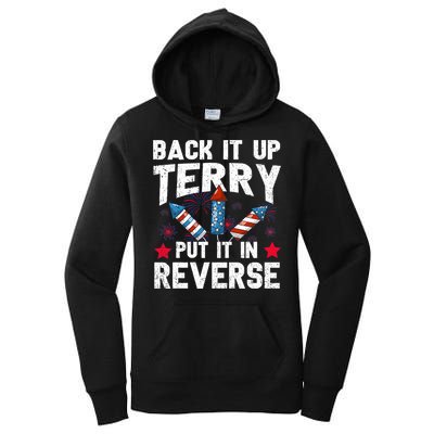 Back It Up Terry Put It In Reverse Firework Flag 4th Of July Women's Pullover Hoodie