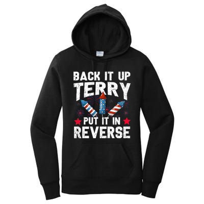 Back It Up Terry Put It In Reverse Firework Flag 4th Of July Women's Pullover Hoodie