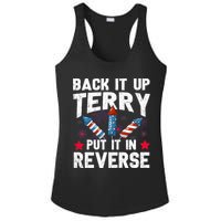 Back It Up Terry Put It In Reverse Firework Flag 4th Of July Ladies PosiCharge Competitor Racerback Tank