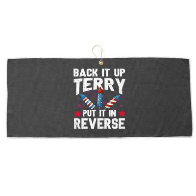 Back It Up Terry Put It In Reverse Firework Flag 4th Of July Large Microfiber Waffle Golf Towel