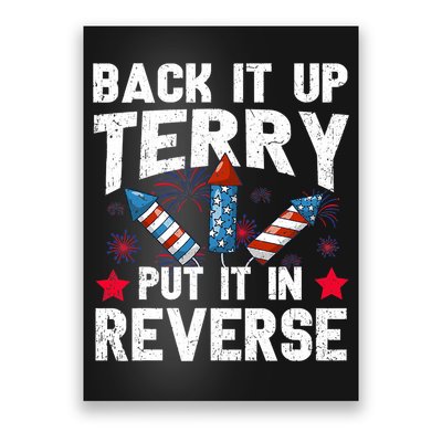 Back It Up Terry Put It In Reverse Firework Flag 4th Of July Poster