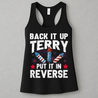 Back It Up Terry Put It In Reverse Firework Flag 4th Of July Womens Tank Top