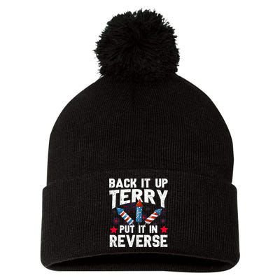 Back It Up Terry Put It In Reverse Firework Flag 4th Of July Pom Pom 12in Knit Beanie