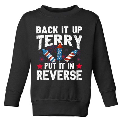 Back It Up Terry Put It In Reverse Firework Flag 4th Of July Toddler Sweatshirt
