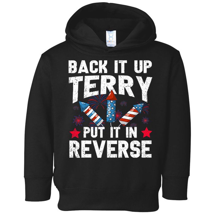 Back It Up Terry Put It In Reverse Firework Flag 4th Of July Toddler Hoodie