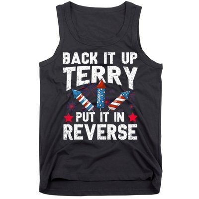Back It Up Terry Put It In Reverse Firework Flag 4th Of July Tank Top