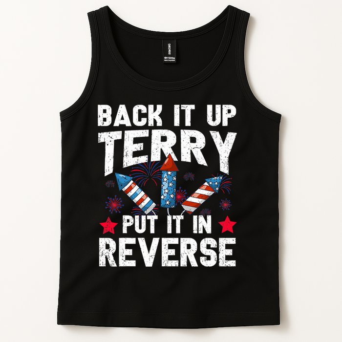 Back It Up Terry Put It In Reverse Firework Flag 4th Of July Tank Top