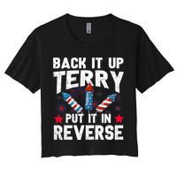 Back It Up Terry Put It In Reverse Firework Flag 4th Of July Crop Top