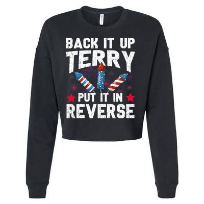 Back It Up Terry Put It In Reverse Firework Flag 4th Of July Cropped Pullover Crew