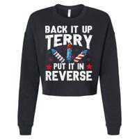 Back It Up Terry Put It In Reverse Firework Flag 4th Of July Cropped Pullover Crew