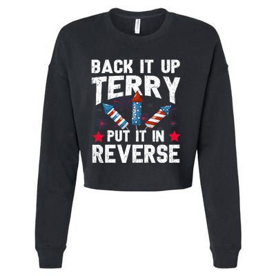 Back It Up Terry Put It In Reverse Firework Flag 4th Of July Cropped Pullover Crew