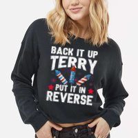 Back It Up Terry Put It In Reverse Firework Flag 4th Of July Cropped Pullover Crew