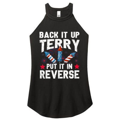 Back It Up Terry Put It In Reverse Firework Flag 4th Of July Women's Perfect Tri Rocker Tank