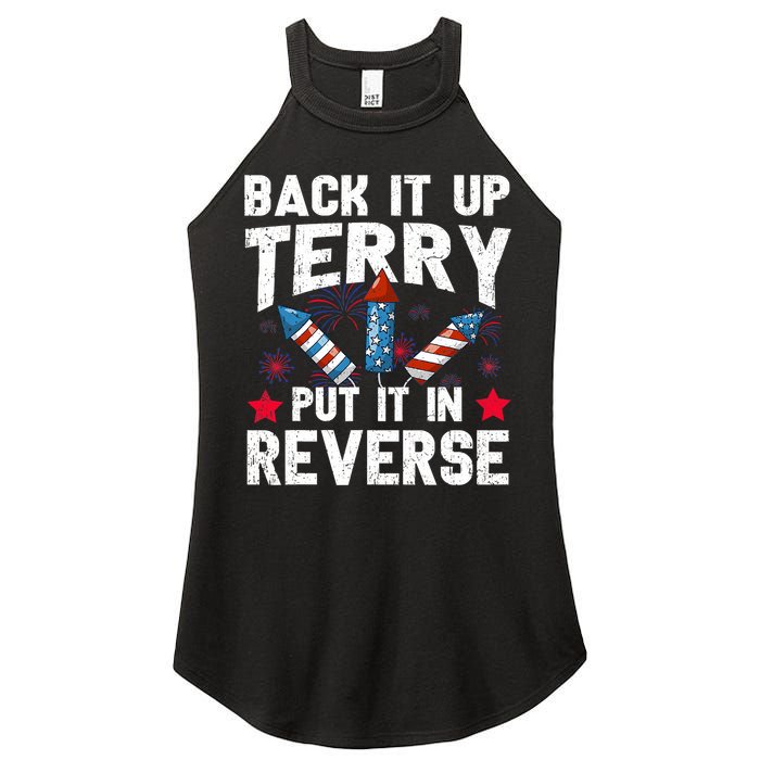 Back It Up Terry Put It In Reverse Firework Flag 4th Of July Women's Perfect Tri Rocker Tank